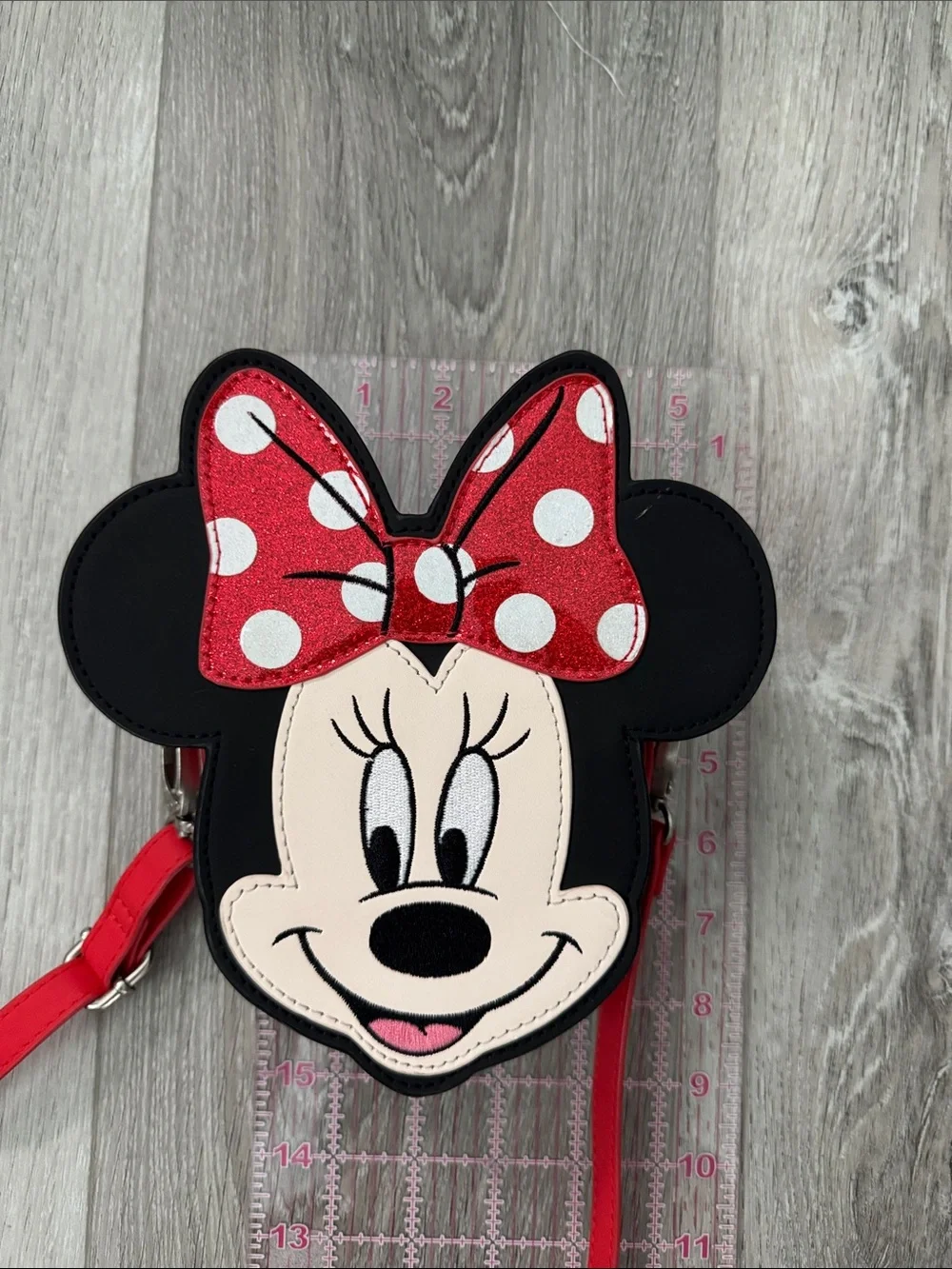 EUC Disney Minnie Mouse Kids Crossbody Bag - Red & Black